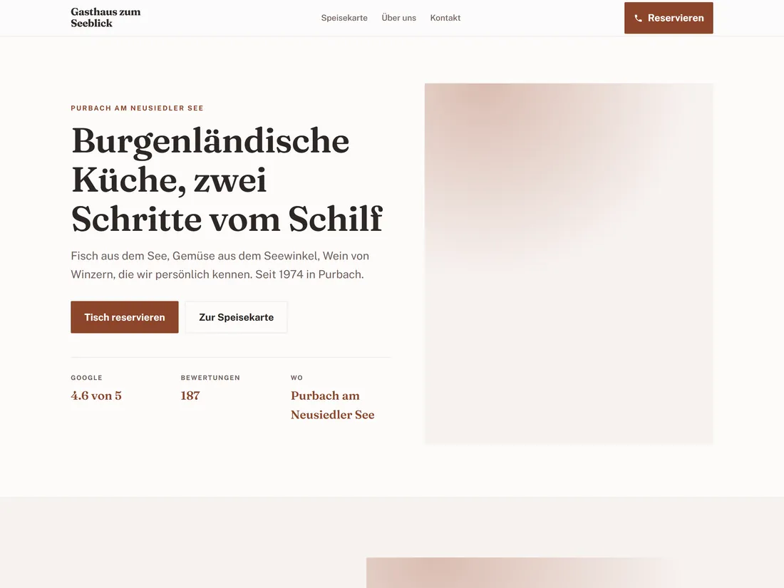 Startseite von Dieselben Inhalte, Variante B